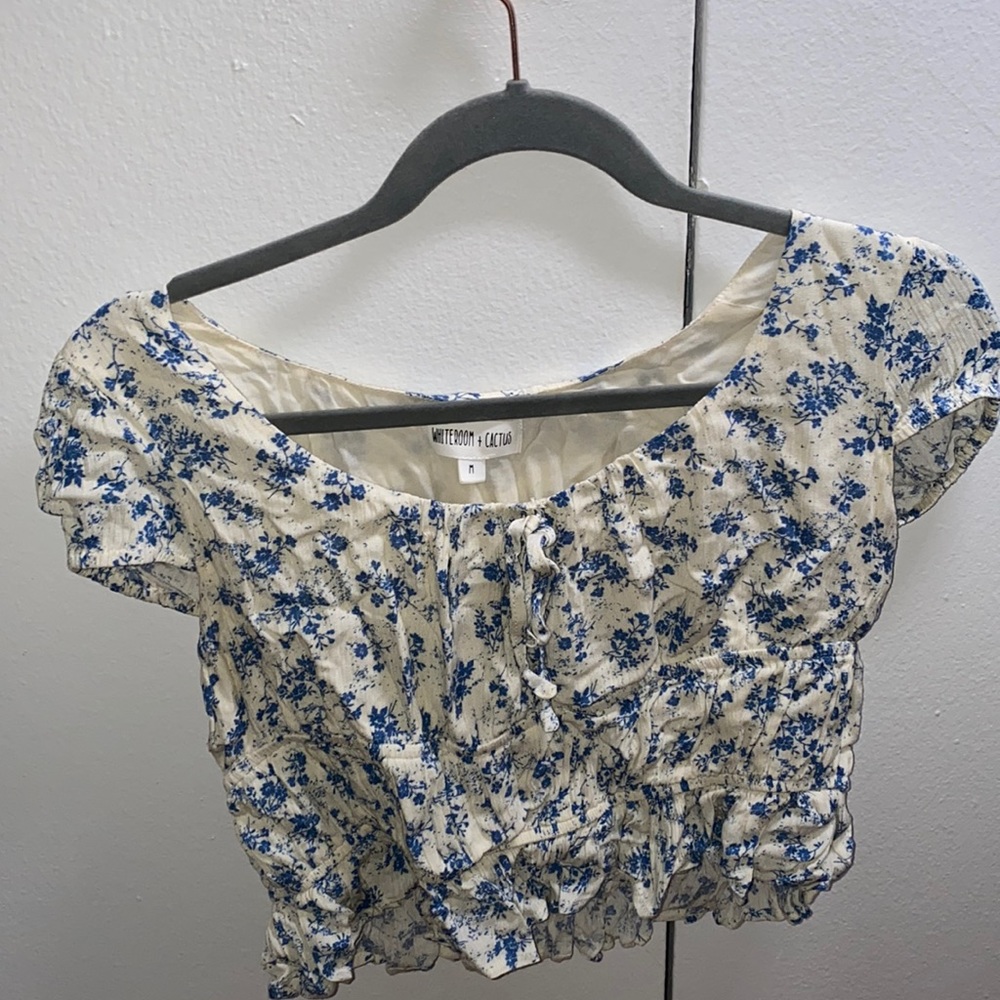 White and blue shirt